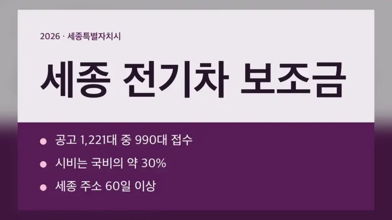 세종 전기차 보조금, 10월 남은 물량
