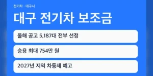 대구 전기차 보조금, 지금 신청할 수 있나