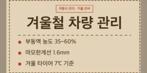겨울철 차량 관리 체크리스트 한눈에 보기