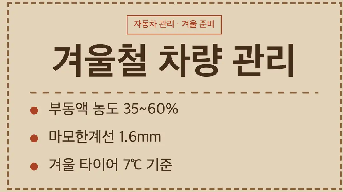 겨울철 차량 관리 체크리스트 한눈에 보기