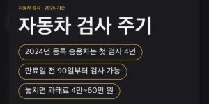 자동차 검사 주기, 승용차는 등록일과 용도로 갈립니다