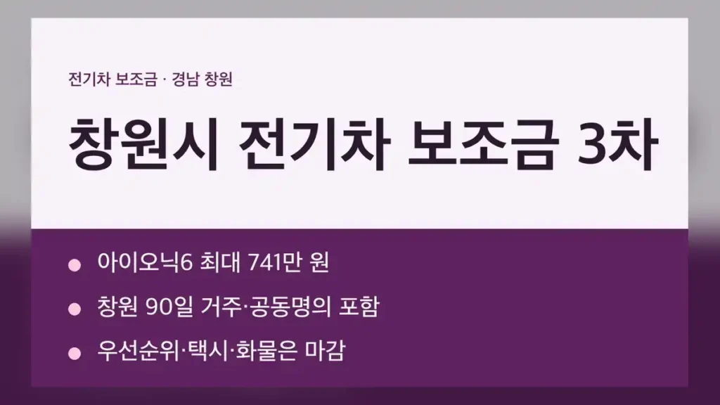 창원시 전기차 보조금 현황