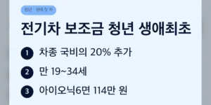 전기차 보조금 청년 생애최초, 대상과 금액