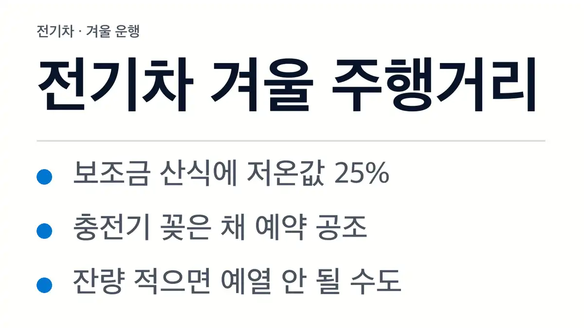 전기차 겨울 주행거리 확인은 저온 시험값부터