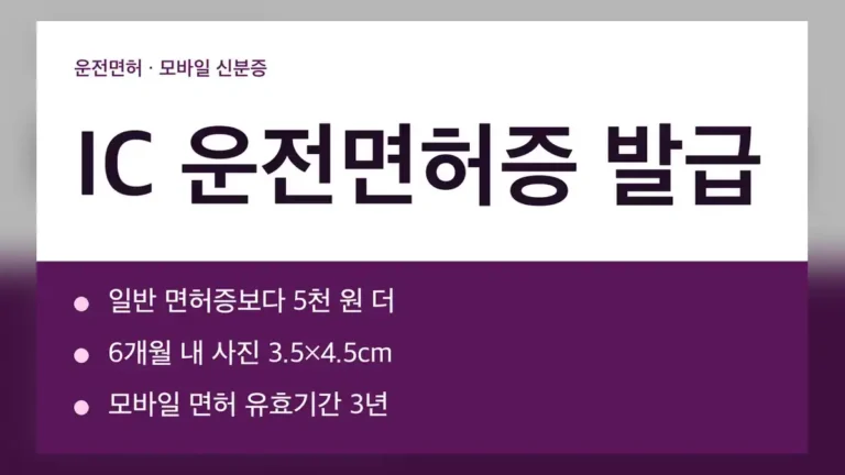 IC 운전면허증 발급 비용과 처리 기간